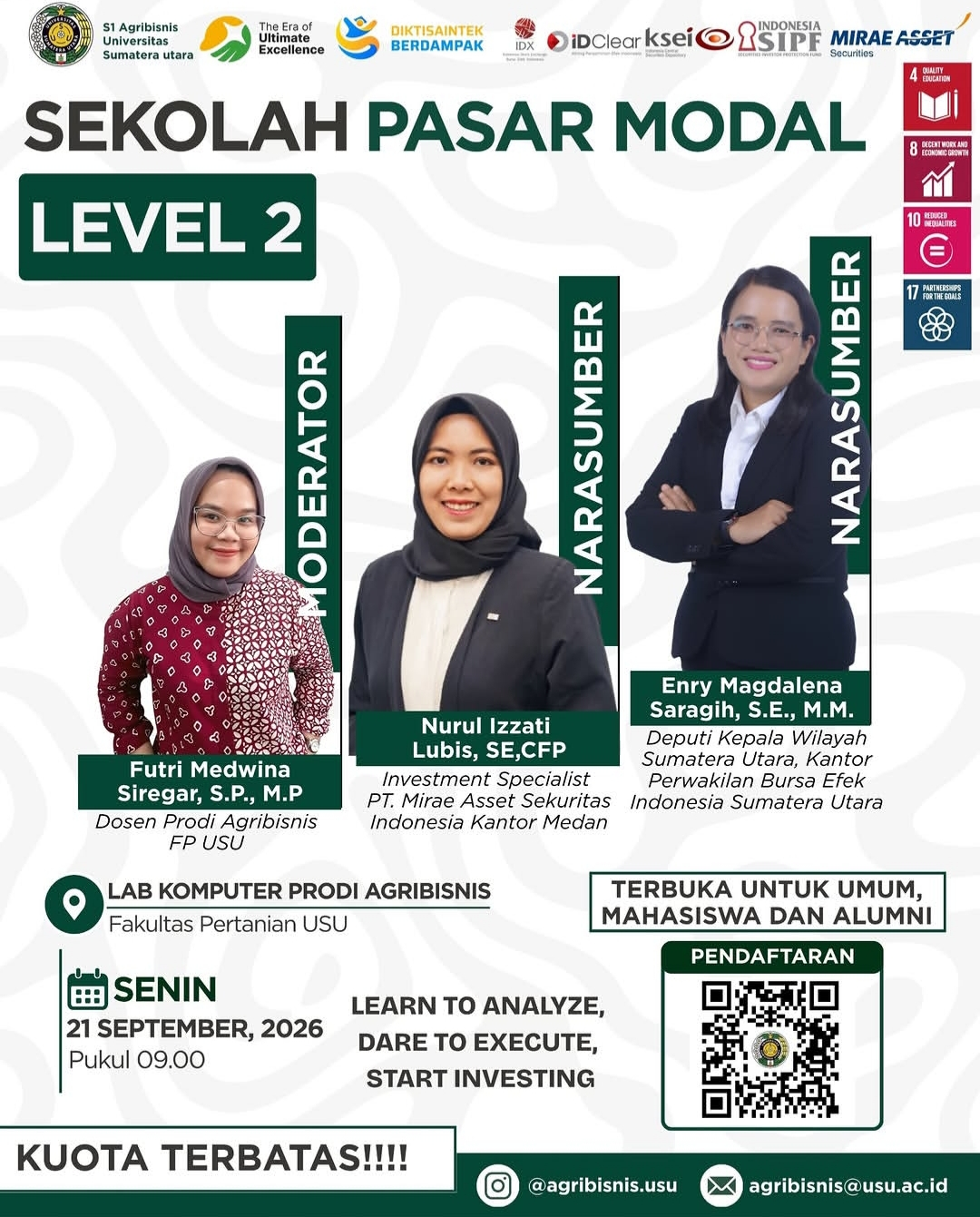 Sekolah Pasar Modal Level 2 Program Studi Agribisnis FP USU